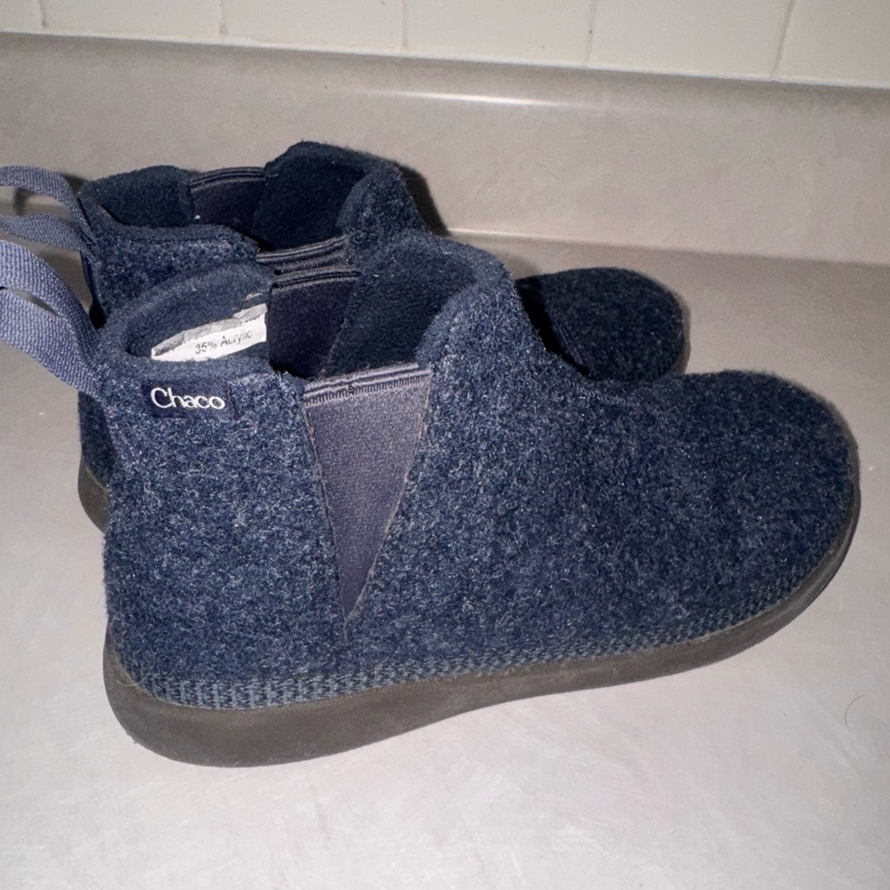 Chaco Navy Wool Blend Ankle Boots